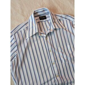 Golden Emblem VTG 60s Men's Polyknit Short Sleeve Striped Rockabilly Shirt 16.5